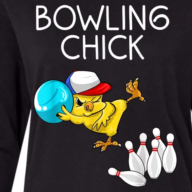 Funny Bowling Cute Bowling Chick Sports Athlete Womens Cotton Relaxed Long Sleeve T-Shirt