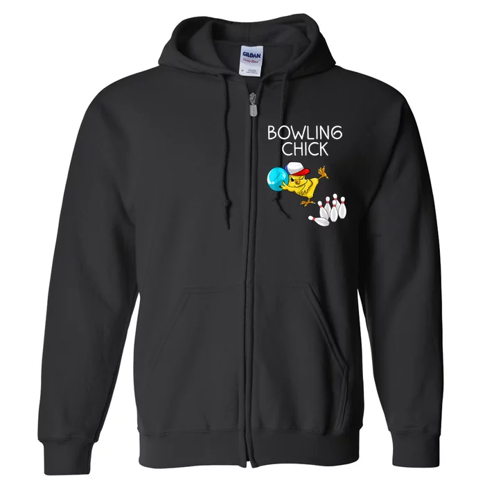 Funny Bowling Cute Bowling Chick Sports Athlete Full Zip Hoodie