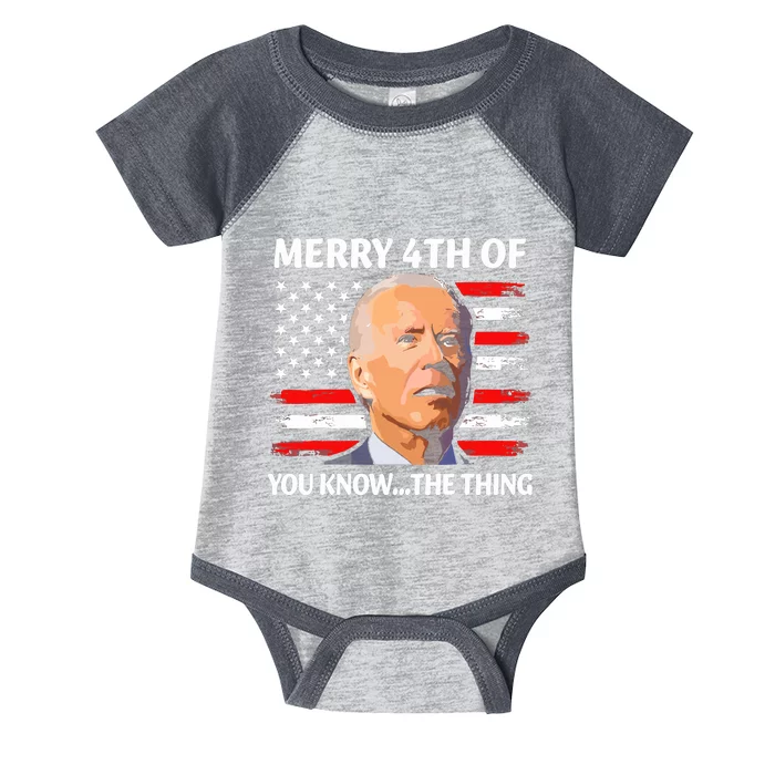 Funny Biden Confused Merry Happy 4th Of You Know Infant Baby Jersey Bodysuit