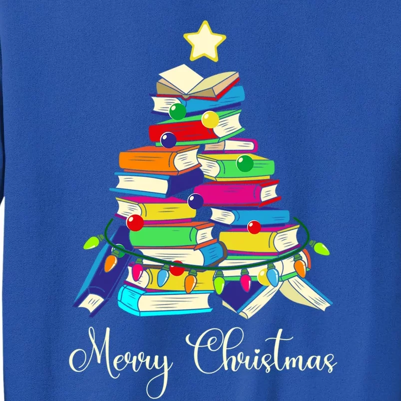 Funny Book Christmas Tree Merry Christmas Gift Tall Sweatshirt