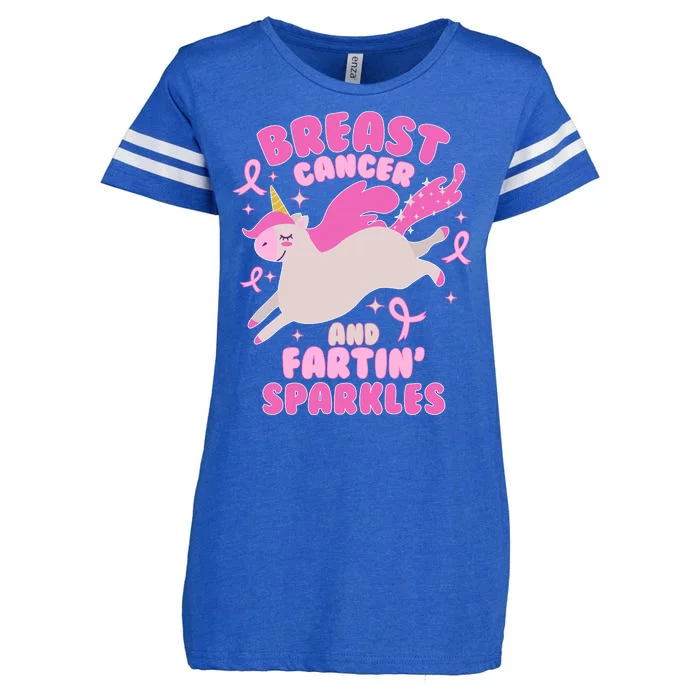 Funny Breast Cancer And Fartin' Sparkles Unicorn Enza Ladies Jersey Football T-Shirt