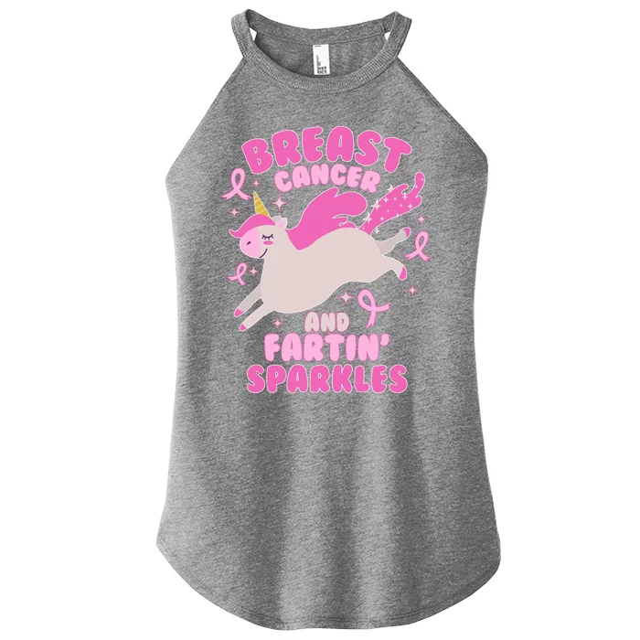 Funny Breast Cancer And Fartin' Sparkles Unicorn Women’s Perfect Tri Rocker Tank