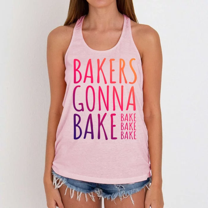 Funny Baking Confectioner Pastry Chef I Bakers Gonna Bake Cool Gift Women's Knotted Racerback Tank