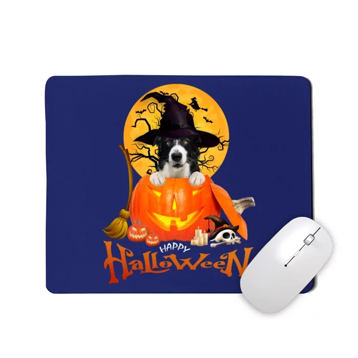 Funny Border Collie Dog Spooky Halloween Mousepad