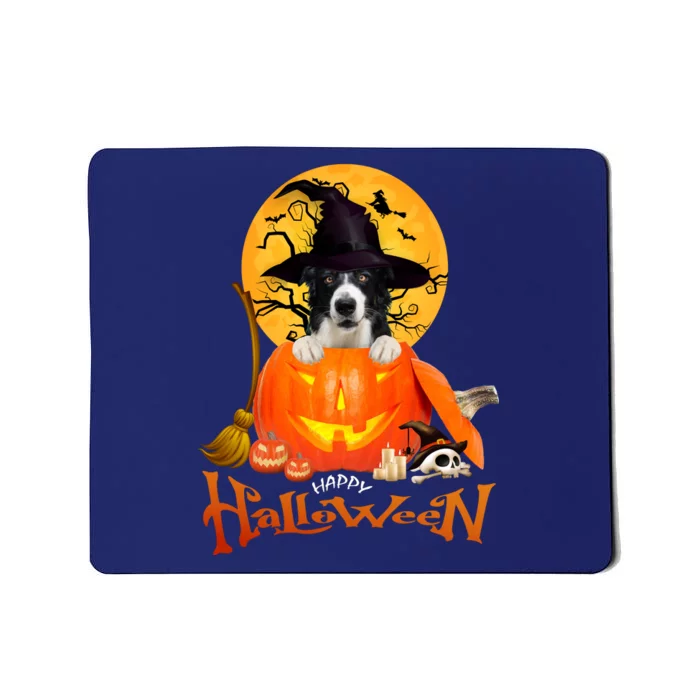 Funny Border Collie Dog Spooky Halloween Mousepad