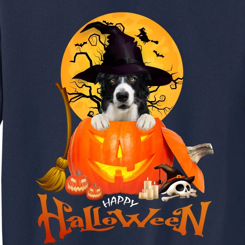 Funny Border Collie Dog Spooky Halloween Tall Sweatshirt