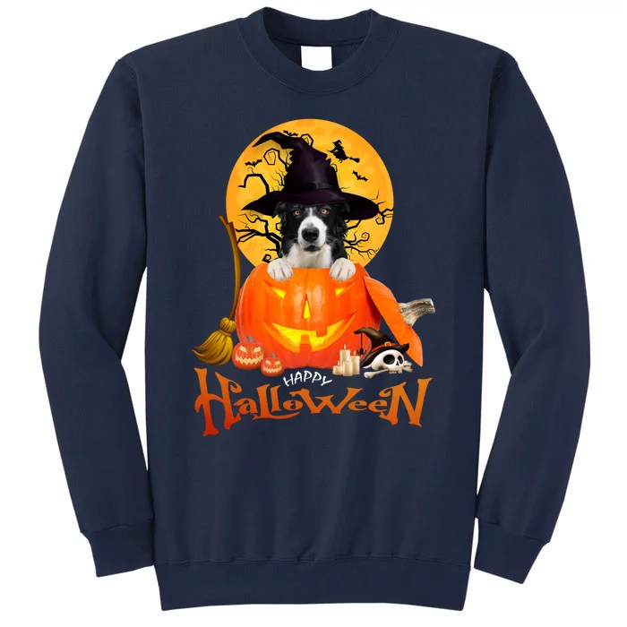 Funny Border Collie Dog Spooky Halloween Tall Sweatshirt