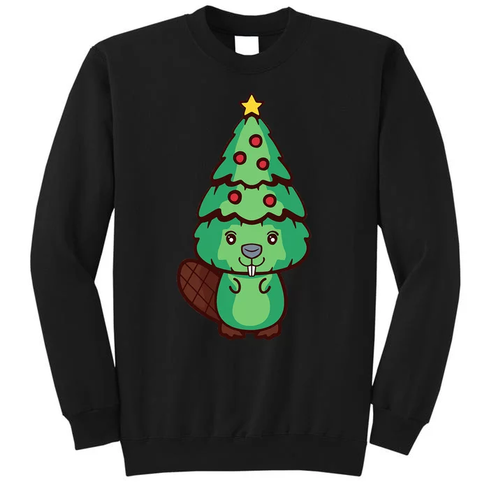 Festive Beaver Costume Christmas Tree Inspired Design Tall Sweatshirt