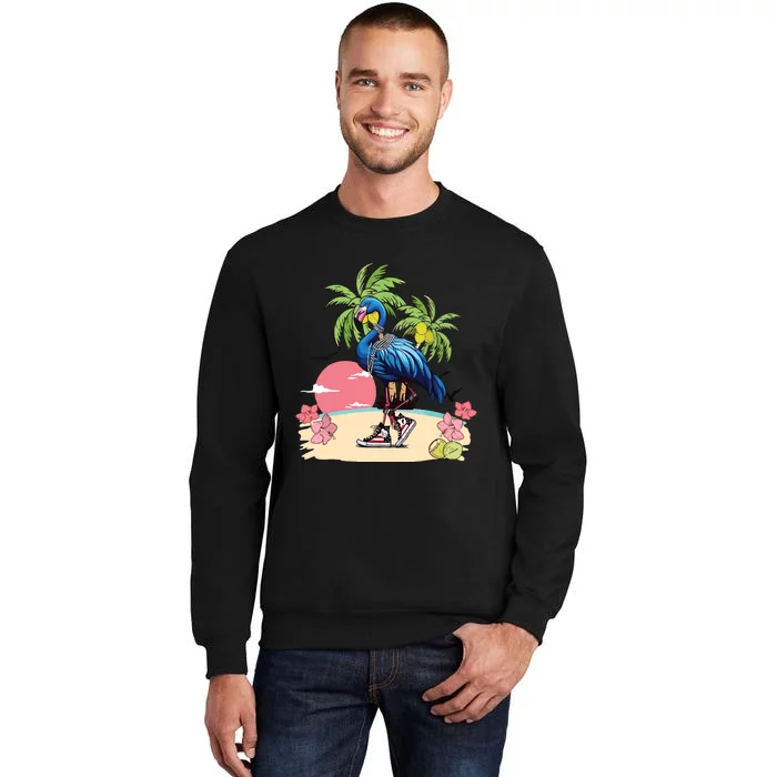 Flamingo Blue Chucks And Pearls Funny Coconut Tree Women Sweatshirt