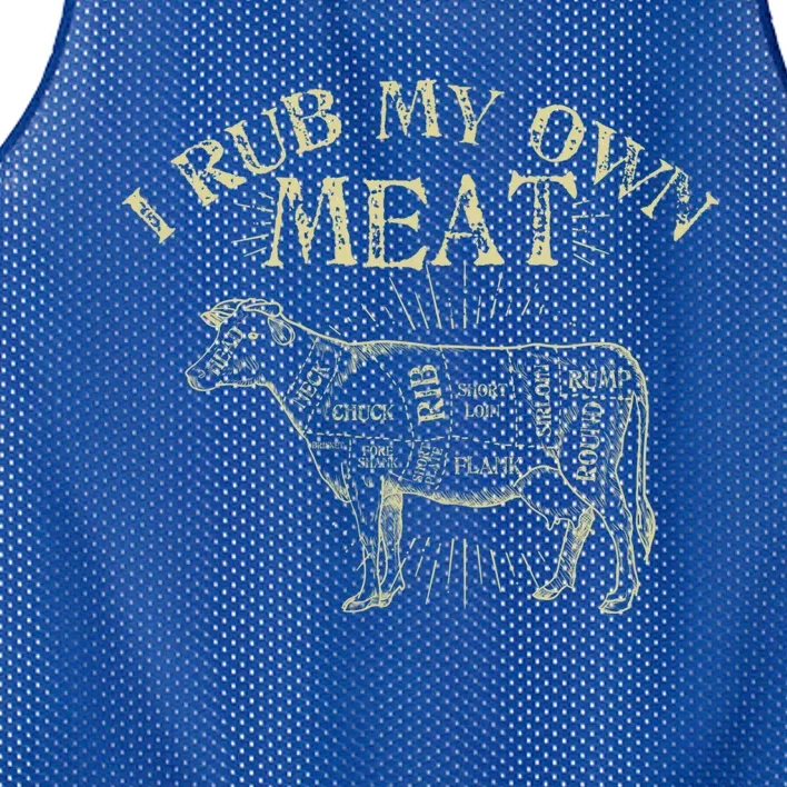 Funny Bbq Chef Cute Gift I Rub My Own Meat Joke Chef Cute Gift Cute Gift Mesh Reversible Basketball Jersey Tank