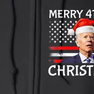 Funny Biden Confused Merry Happy 4th of July Christmas Flag Full Zip Hoodie