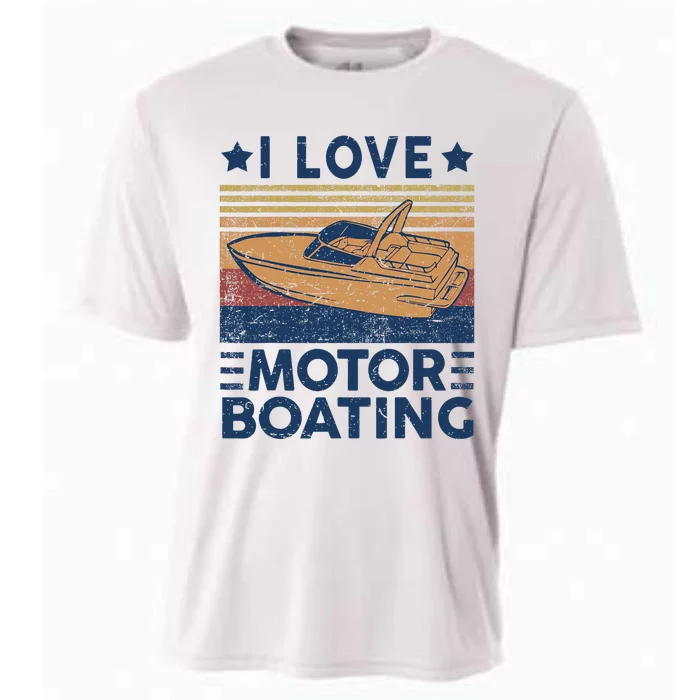 Funny Boat Captain I Love Motorboating Cooling Performance Crew T-Shirt