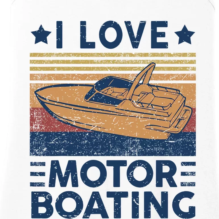 Funny Boat Captain I Love Motorboating Ladies Essential Tank