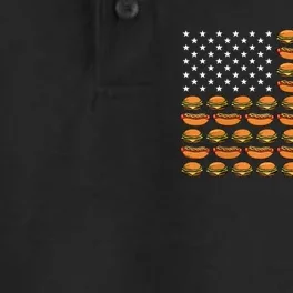 Funny Bbq Cookout Hotdog Hamburger American Flag Barbeque Dry Zone Grid Performance Polo