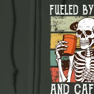 Fueled By Cskeleton Coffe Lover Full Zip Hoodie