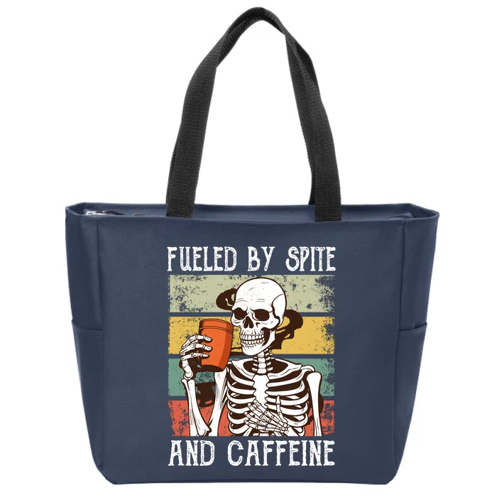 Fueled By Cskeleton Coffe Lover Zip Tote Bag