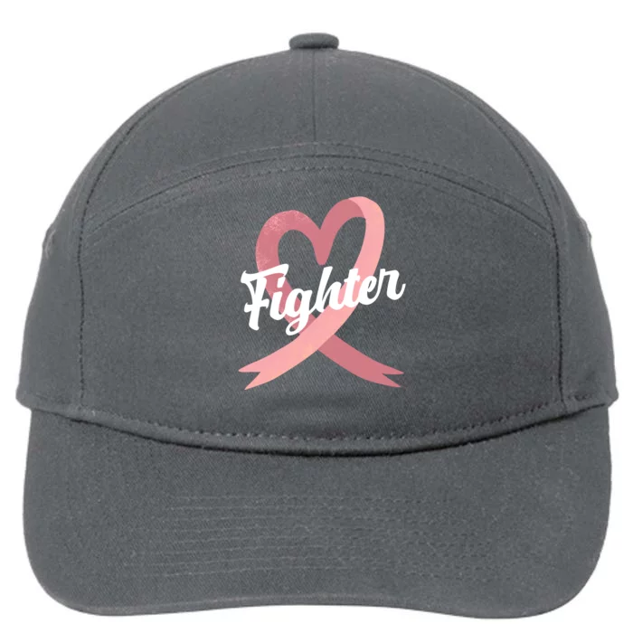 Fighter Breast Cancer Awareness Heart 7-Panel Snapback Hat