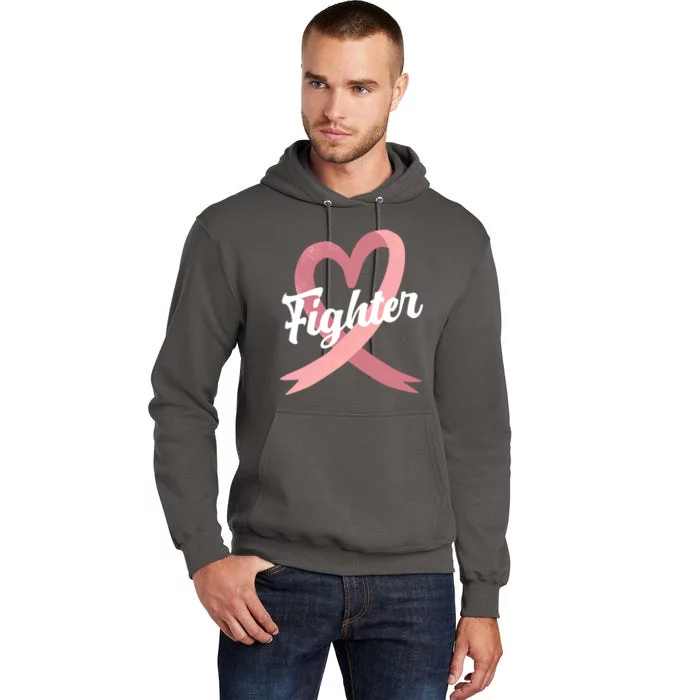 Fighter Breast Cancer Awareness Heart Tall Hoodie