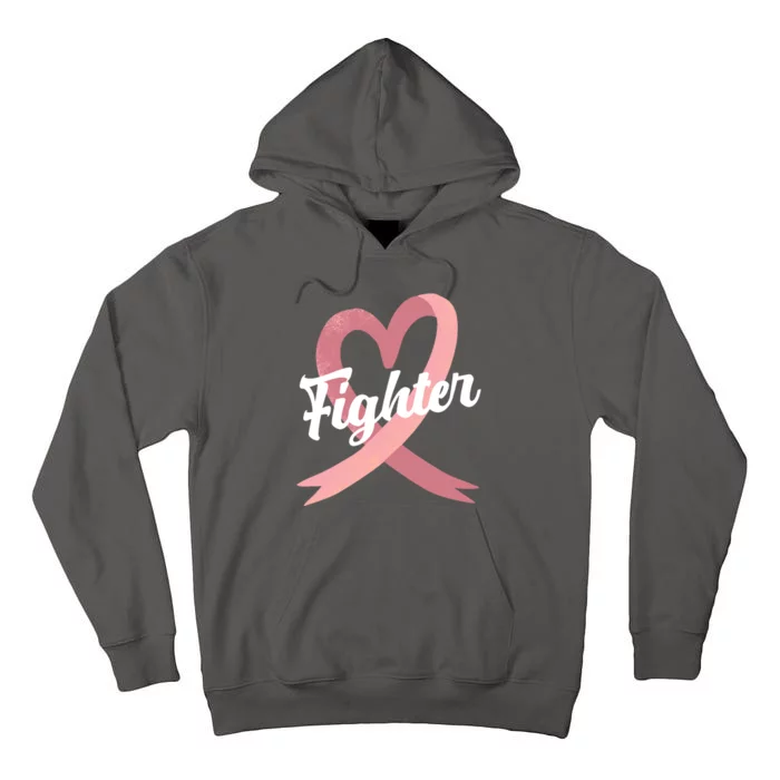 Fighter Breast Cancer Awareness Heart Tall Hoodie