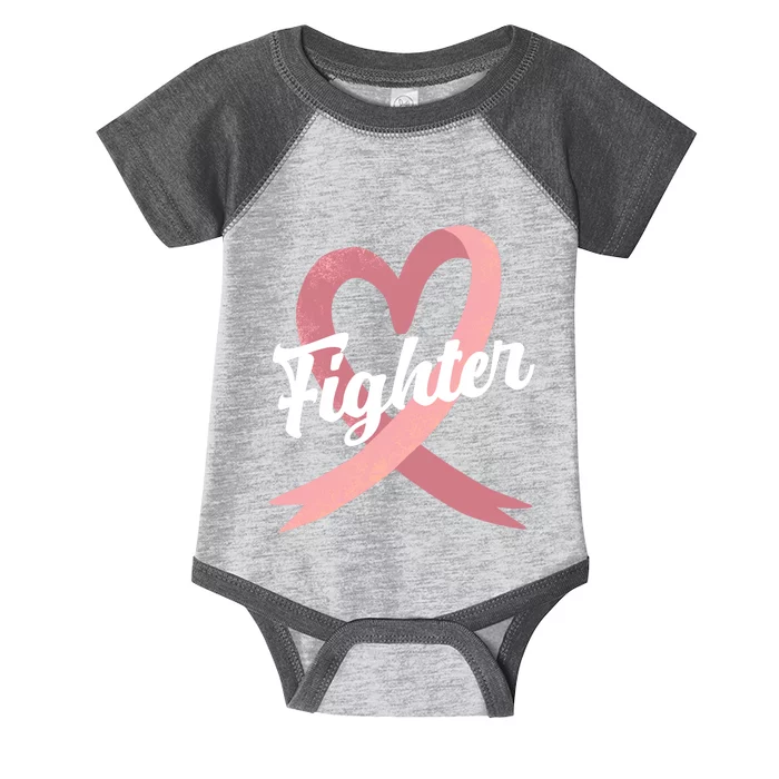 Fighter Breast Cancer Awareness Heart Infant Baby Jersey Bodysuit