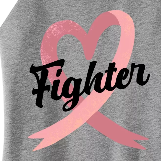 Fighter Breast Cancer Awareness Heart Women’s Perfect Tri Rocker Tank