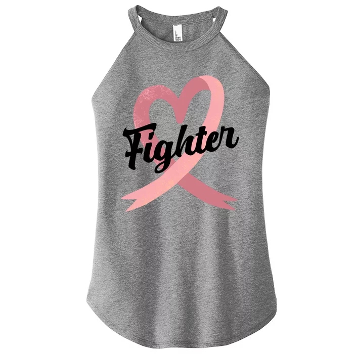 Fighter Breast Cancer Awareness Heart Women’s Perfect Tri Rocker Tank