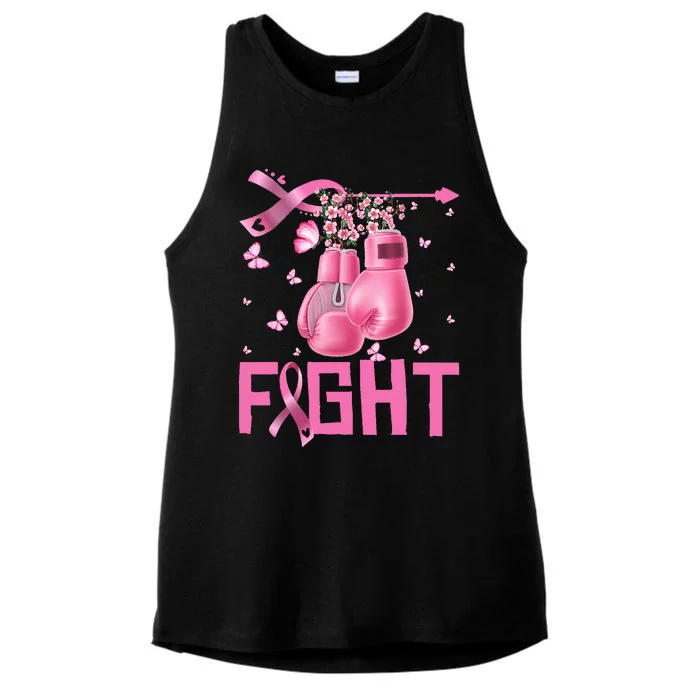 Fight Breast Cancer Awareness Boxing Gloves Warrior Ladies Tri-Blend Wicking Tank