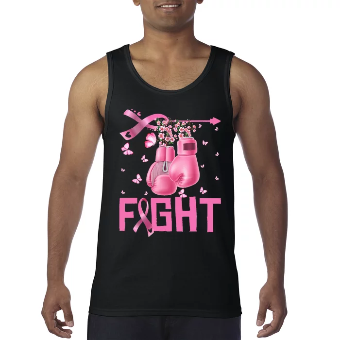 Fight Breast Cancer Awareness Boxing Gloves Warrior Tank Top