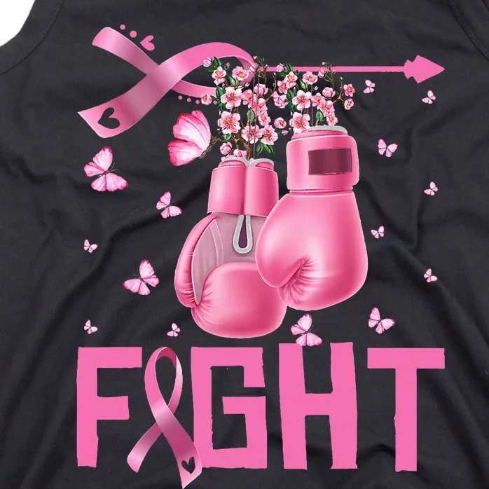 Fight Breast Cancer Awareness Boxing Gloves Warrior Tank Top