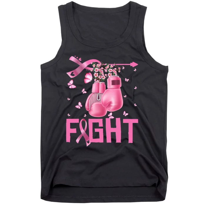 Fight Breast Cancer Awareness Boxing Gloves Warrior Tank Top