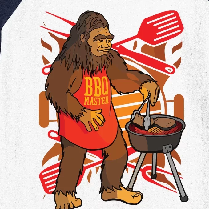 Funny Bigfoot Chef Grill BBQ Master Barbecue Gift Baseball Sleeve Shirt