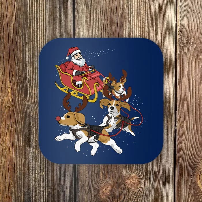 Funny Beagle Christmas Tee For Cute Dog Lovers Coaster