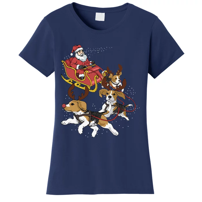 Funny Beagle Christmas Tee For Cute Dog Lovers Women's T-Shirt