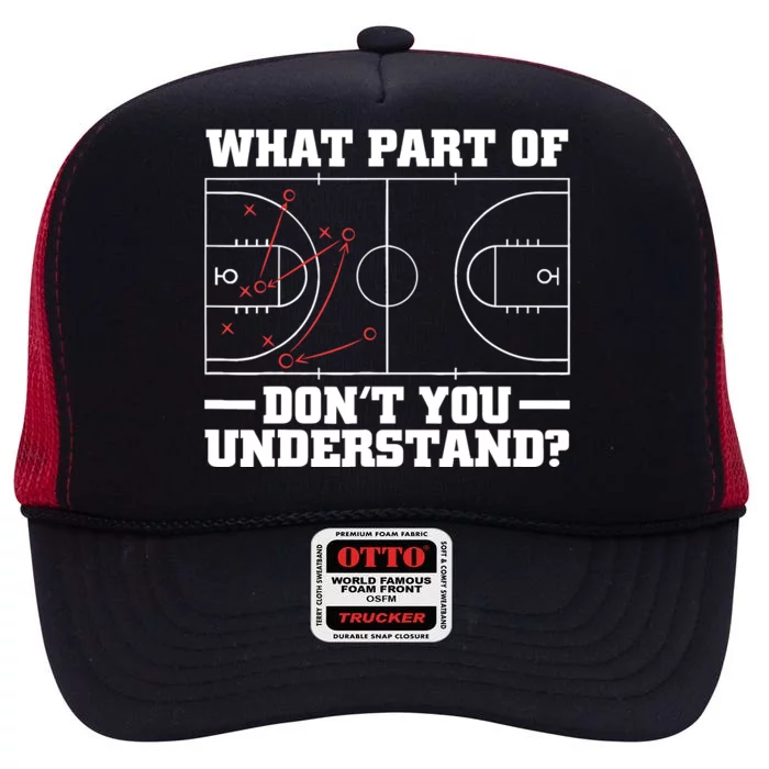 Funny Basketball Coach For Tactic Diagram Board High Crown Mesh Trucker Hat