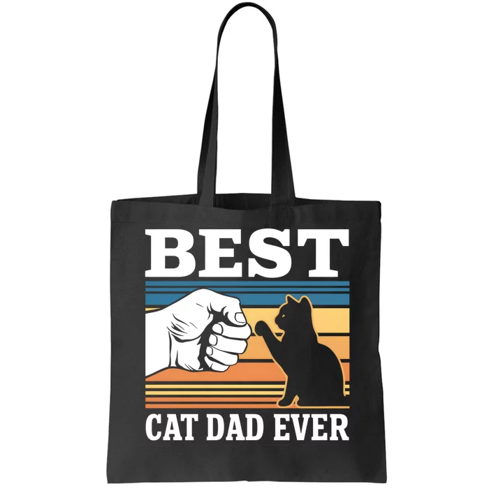 Funny Best Cat Dad Ever Gift Tote Bag