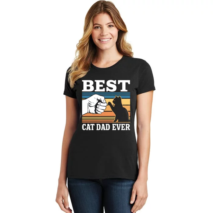 Funny Best Cat Dad Ever Gift Women's T-Shirt