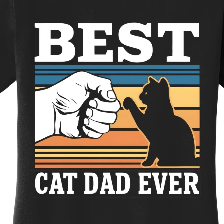 Funny Best Cat Dad Ever Gift Women's T-Shirt