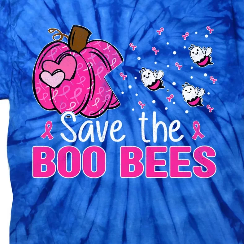 Funny Breast Cancer Awareness Save The Boo Bees Ribbon Cool Gift Tie-Dye T-Shirt