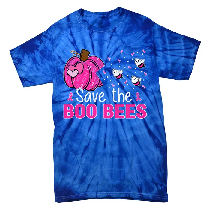 Funny Breast Cancer Awareness Save The Boo Bees Ribbon Cool Gift Tie-Dye T-Shirt