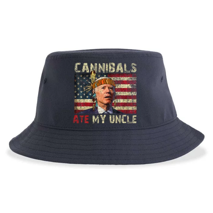 Funny Biden Cannibals Ate My Uncle Sustainable Bucket Hat