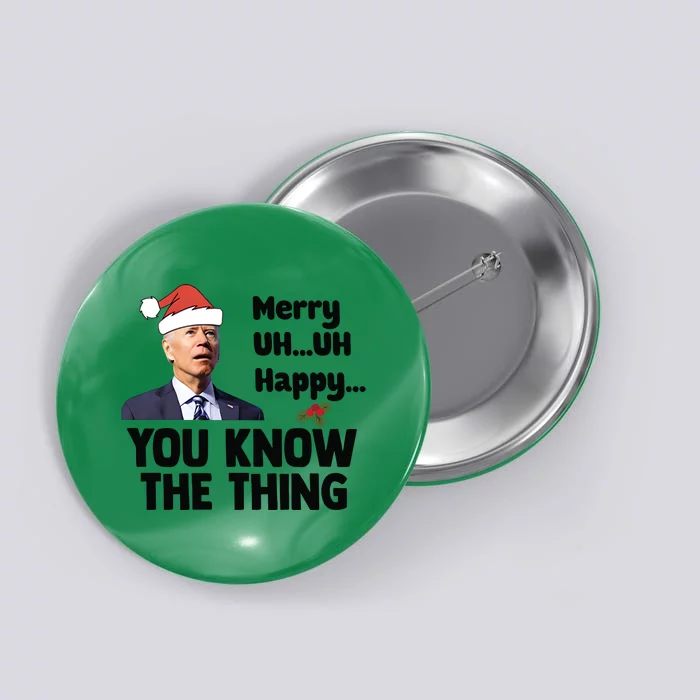 Funny Biden Christmas Confused Biden Santa Hat Button