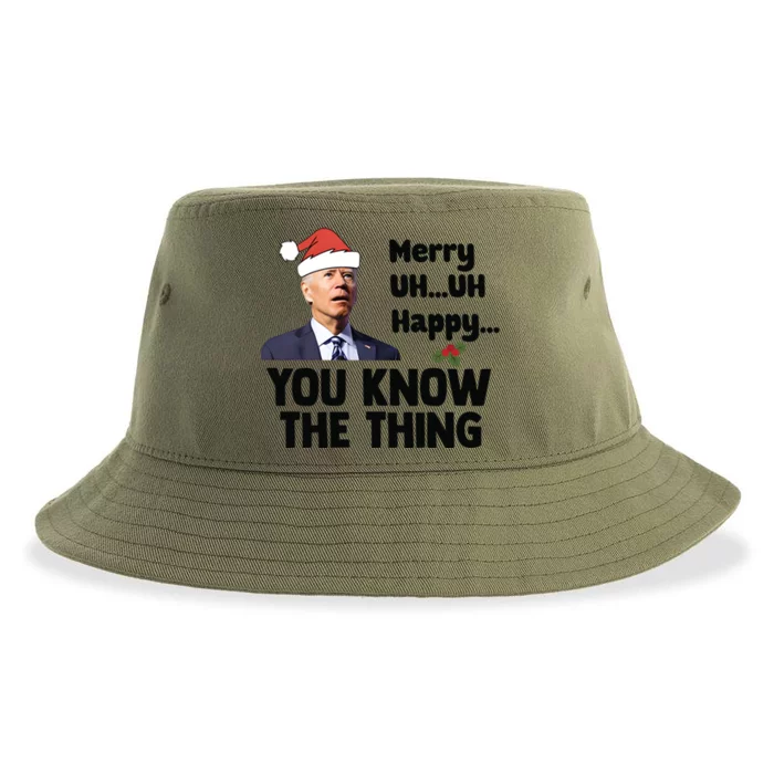 Funny Biden Christmas Confused Biden Santa Hat Sustainable Bucket Hat