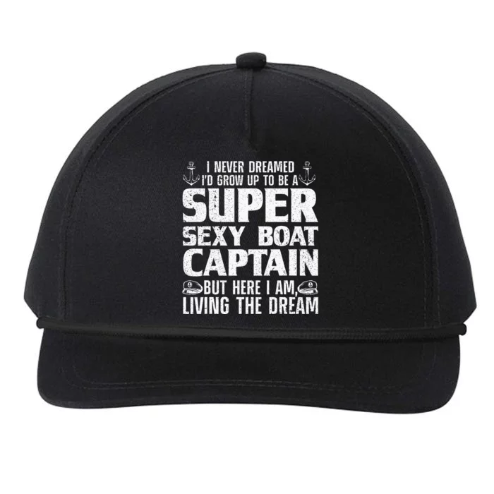 Funny Boat Captain Boating Snapback Five-Panel Rope Hat