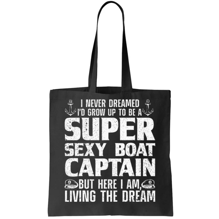 Funny Boat Captain Boating Tote Bag