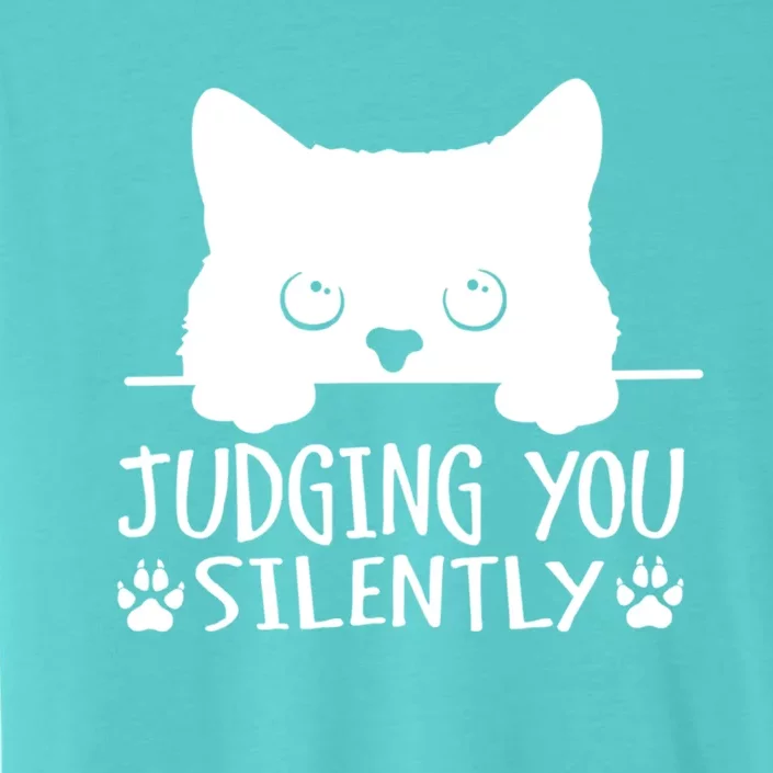 Funny Black Cat Judging You Silently Sarcastic Cat Mom Cute Gift ChromaSoft Performance T-Shirt