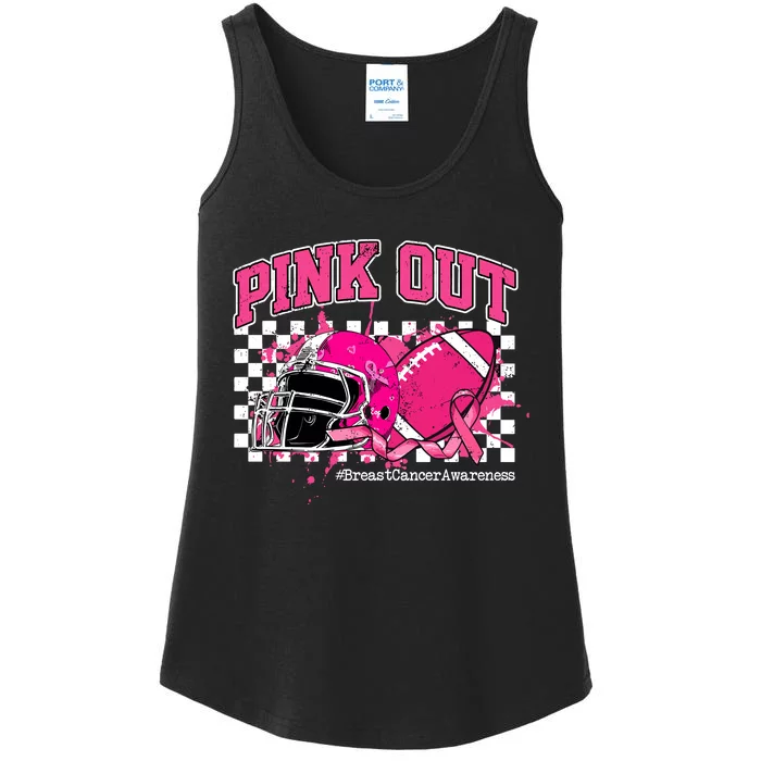 Football Breast Cancer Ladies Essential Tank