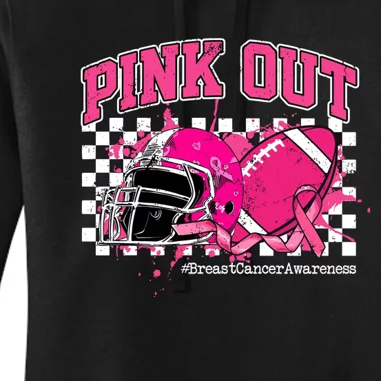 Football Breast Cancer Women's Pullover Hoodie