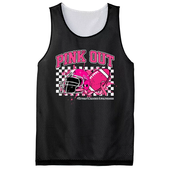 Football Breast Cancer Mesh Reversible Basketball Jersey Tank