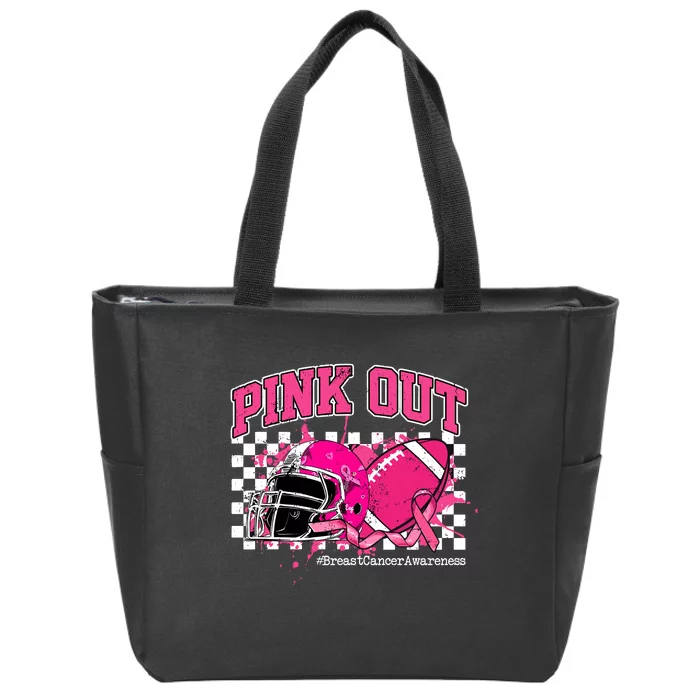 Football Breast Cancer Zip Tote Bag