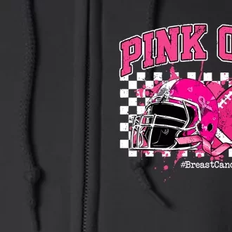 Football Breast Cancer Full Zip Hoodie